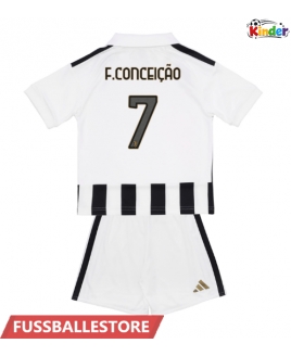 Günstige Juventus Francisco Conceicao #7 Heimtrikotsatz Kinder 2026-27 Kurzarm (+ Kurze Hosen)